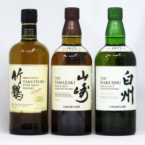 竹鶴 白ラベル/山崎/白州 NV 700ml （箱なし） 3本飲み比べセット