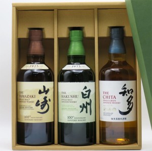 【ラッピング無料】【100周年記念蒸溜所ラベル】山崎/白州/知多 NV 700ml 3本箱入ギフトセット