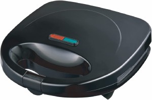 電気 ホットサンドメーカー ブラック 耳まで焼ける 両面焼き器 レシピ付き HCOM-HSBM001