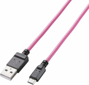 エレコム マイクロUSBケーブル microUSB スリムケーブル 急速充電対応 [表裏がわかりやすい、台形コネクターを採用] 転送・充電 2A出力 1