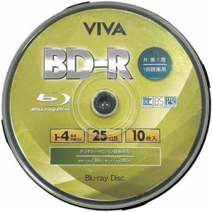 BD-R データ＆デジタルハイビジョン録画対応 25GB 10枚 1-4倍速 VR4-10P スピンドル ホワイトワイドプリンタブル