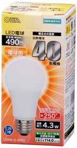LED電球 40形相当 口金26 電球色 密閉器具可 LDA4L-G AH52