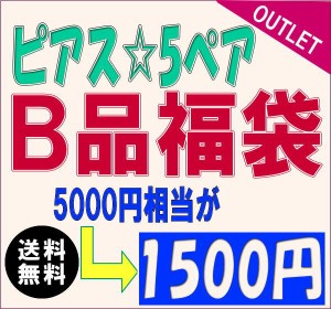 アウトレット 福袋 B品 訳あり ピアス イヤリング  大満足の5ペアで1500円/5000円相当が激安/送料無料 fuku-1