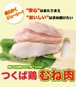 【送料無料】つくば鶏 むね肉 4kg(2kg2パックでの発送)(茨城県産)(特別飼育鶏)蒸したり サラダ 唐揚げに この鶏肉は筑波山麓のふもとです