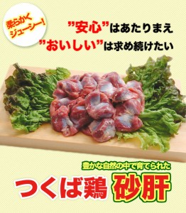 つくば鶏 砂肝 2kg(2kg1パックでの発送)(茨城県産)(特別飼育鶏)スライスして塩コショウ焼きなどに絶品です この鶏肉は筑波山麓のふもとで