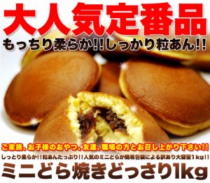 【送料無料】【同梱不可】【訳あり】もっちりミニどら焼きどっさり1kg (SM00010028)