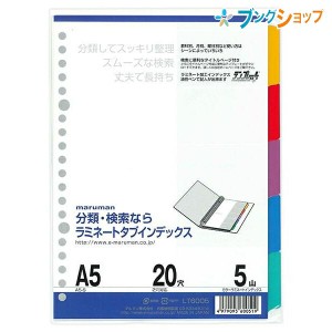 マルマン ラミネートタブインデックス A5 20穴 5山(5枚) LT6005 丈夫で長持ち! 油性ペンで記入ができる! 検索に便利なタイトルページ付き