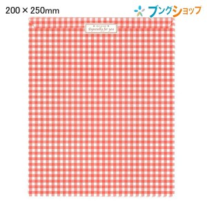 マルアイ ラッピング チェック柄封筒赤 200x250mm 一筆箋・封筒・メモなど サ-185R 包装紙 贈答用包装袋  プレゼント チェック柄 サービ