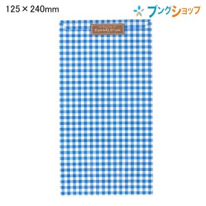 マルアイ ラッピング チェック柄封筒青 125x240mm 長3封筒 サ-N183B 包装紙 贈答用包装袋  プレゼント チェック柄 サービス袋 平袋タイプ