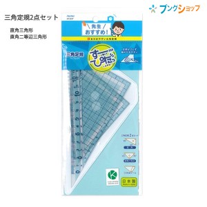 レイメイ藤井 先生おすすめ 三角定規2点セット(直角・直角二等辺) 大 フタ付きケース付き すーっと動いてぴたっと止まる! 線をひきやすい