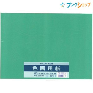 マルアイ 色画用紙 四ッ切 (390mm×540mm) 5枚入り いろがようし 工作 緑 工作紙 図面 工作 版画 ポスター 台紙 表紙 アート用品 画材用