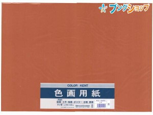 マルアイ 色画用紙 四ッ切 (390mm×540mm) 5枚入り いろがようし 工作 茶 工作紙 図面 工作 版画 ポスター 台紙 表紙 アート用品 画材用