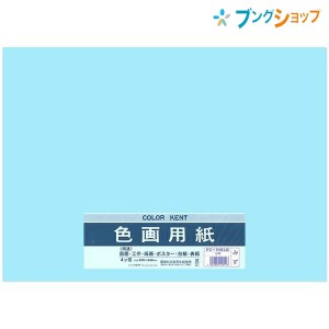 マルアイ 色画用紙 四ッ切 (390mm×540mm) 5枚入り いろがようし 工作 水色 工作紙 図面 工作 版画 ポスター 台紙 表紙 アート用品 画材