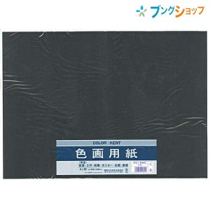マルアイ 色画用紙 四ッ切 (390mm×540mm) 5枚入り いろがようし 工作 黒 工作紙 図面 工作 版画 ポスター 台紙 表紙 アート用品 画材用