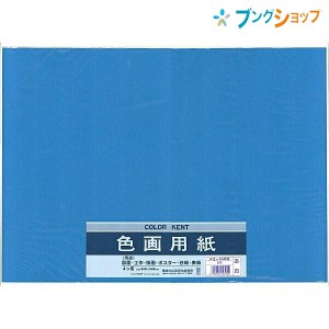 マルアイ 色画用紙 四ッ切 (390mm×540mm) 5枚入り いろがようし 工作 青 工作紙 図面 工作 版画 ポスター 台紙 表紙 アート用品 画材用