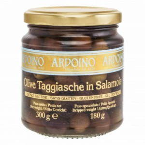 アルドイーノ　ブラックオリーブ　塩水漬け　タッジャスケ　種あり　300g　6個セット　1256