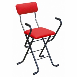 ルネセイコウ 日本製 折りたたみ椅子 フォールディング Jメッシュアームチェア レッド/ブラック MSA-49 4901749249032