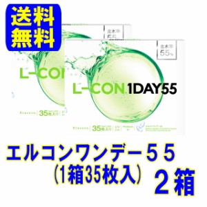 エルコンワンデー55 ２箱 ポスト便 送料無料 1日使い捨て ワンデー コンタクトレンズ L-CON1DAY55 エルコン