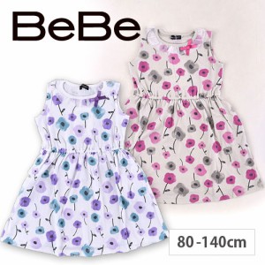 3/27新入荷 30%OFF ワンピース 子供服 BeBe / ベベ フライス ポピー プリント 女の子 BeBe bebe ベベ BEBE