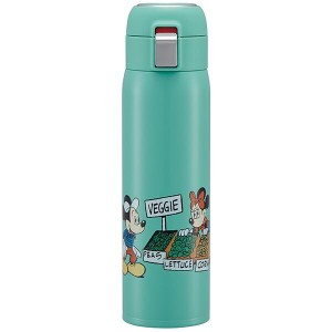  ミッキー＆フレンズ 水筒 ストローボトル 480ml  保冷 ワンタッチ  ステンレス GREEN WORLD ステンレス製 ディズニー Disney スケーター