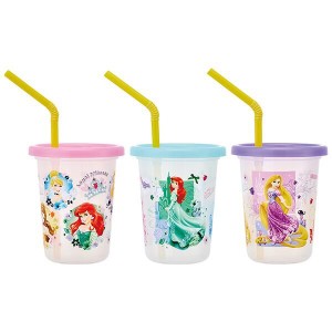  プリンセス ストロー付きタンブラー 230ml 3個セット コップ カップ パーティー アウトドア ディズニー Disney キャラクター スケーター