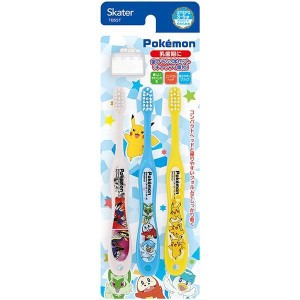  ポケットモンスター 園児用歯ブラシ 3本セット キャップ付き やわらかめ 子供 子ども キッズ キャラクター スケーター  