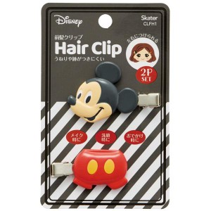  ミッキーマウス 前髪クリップ 2個セット 跡がつかない ヘアクリップ  ダイカット前髪クリップ キャラクター ディズニー 