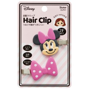  ミニーマウス 前髪クリップ 2個セット 跡がつかない ヘアクリップ  ダイカット前髪クリップ キャラクター ディズニー 