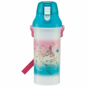  アリエル 水筒 800ml  ボトル 抗菌 食洗機対応 直飲み プラ ワンタッチ 子供 子ども キッズ キャラクター ディズニー Disney スケーター