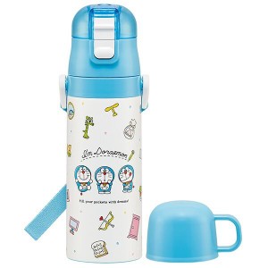  ドラえもん 水筒 2WAYステンレスボトル 保冷 保温 超軽量 コンパクト I’m Doraemon ラインデザイン スケーター 