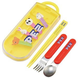  ペッツ スライド式トリオセット 携帯用カトラリー 抗菌 食洗機対応  PEZ 子供 子ども キッズ キャラクター スケーター 