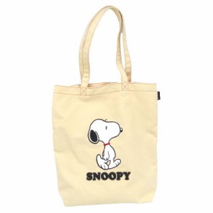  スヌーピー トートバッグ サガラキャンバス スクエアトート ホワイト SNOOPY 