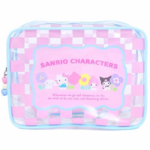 サンリオキャラクターズ クリアポーチ 化粧ポーチ パステルチェッカーシリーズ サンリオ sanrio