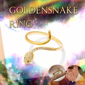 メール便OK♪至極の開運アイテム★【GOLDEN SNAKE RING -ゴールデンスネイクリング-】送料無料2個セット♪