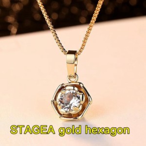 新発売!!至極の金運アイテム☆彡希少パワーストーン使用の開運ネックレス【STAGEA CZ  ゴールドヘキサゴン】2本以上で送料無料