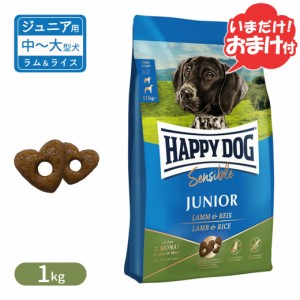 ハッピードッグ センシブル ジュニア ラム＆ライス 子犬用 中型犬 生後7〜12ヶ月、大型犬 生後7ヶ月〜18ヶ月 1kg