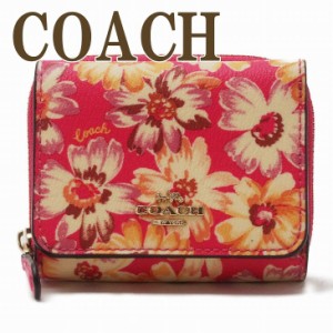 コーチ COACH 財布 レディース 三つ折り財布 レザー フローラル 花柄 ピンク 3509IMPMC ブランド 人気