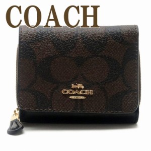 コーチ COACH 財布 三つ折り 折財布 ミニ レディース レザー シグネチャー ブラック 黒 7331IMAA8 ブランド 人気