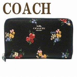 コーチ COACH 財布 レディース 長財布 二つ折り財布 ミドル財布 ラウンドファスナー レザー 花柄 ブラック 黒 C0215SVA47 ブランド 人気