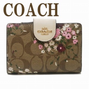 コーチ COACH 財布 レディース 二つ折り財布 花柄 シグネチャー ピンク C3773IME7V ブランド 人気