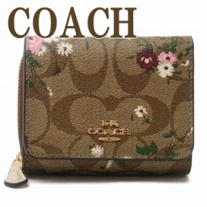 コーチ COACH 財布 レディース 三つ折り財布 レディース レザー フローラル 花柄 シグネチャー 6864IME7V ブランド 人気