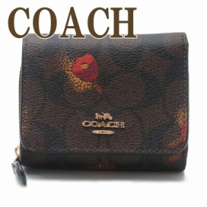 コーチ COACH 財布 三つ折り 折財布 ミニ レディース シグネチャー 花柄 レザー ブラック 黒 C6042IMOSN ブランド 人気