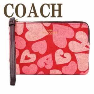 コーチ COACH ポーチ レディース クラッチバッグ ハンドポーチ 財布 iPhone ケース ハート ピンク レザー 91073IMQA3 【ネコポス】 ブラ