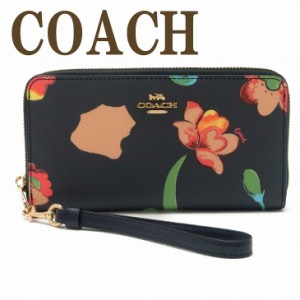 コーチ COACH 財布 レディース 長財布 レザー 花柄 ストラップ ラウンドファスナー C8694IMF23 ブランド 人気