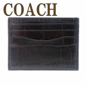 コーチ COACH メンズ カードケース 名刺入れ 定期券入れ パスケース クロコダイル レザー ブラック 黒 26008BLK 【ネコポス】 ブランド 