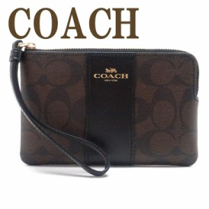 コーチ COACH ポーチ ハンドポーチ リストレット クラッチ 財布 ハンドバッグ レディース シグネチャー レザー ブラック 黒 58035IMAA8 