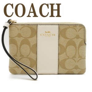 コーチ COACH ポーチ ハンドポーチ リストレット クラッチ 財布 ハンドバッグ レディース シグネチャー 58035IMDQC 【ネコポス】 ブラン