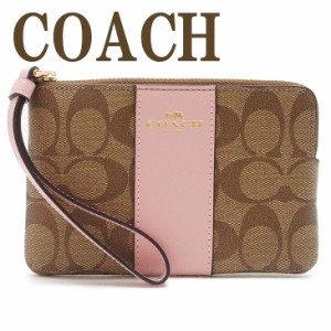 コーチ COACH ポーチ ハンドポーチ リストレット クラッチ 財布 ハンドバッグ レディース シグネチャー ピンク 58035IMPWD 【ネコポス】 