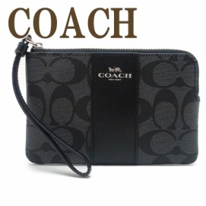 コーチ COACH ポーチ ハンドポーチ リストレット クラッチ 財布 ハンドバッグ レディース シグネチャー レザー ブラック 黒 58035SVDK6 