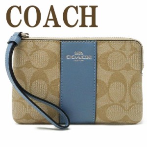 コーチ COACH ポーチ レディース ハンドポーチ リストレット クラッチ 財布 ハンドバッグ シグネチャー 58035SVQNQ 【ネコポス】 ブラン